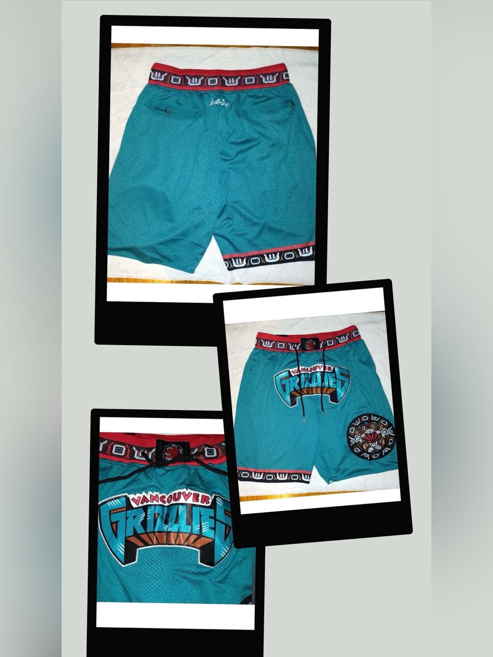 Vancouver Grizzlies Teal Throwback 1995-1996 NBA Season Retro Basketball Shorts